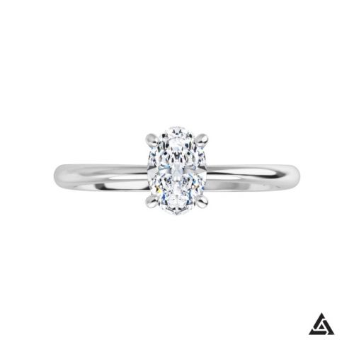0.54ct Oval Brilliant Diamond Solitaire Engagement Ring