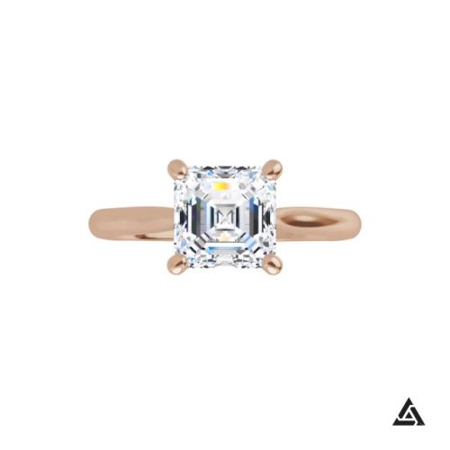 1.00-carat  Asscher cut Diamond Solitaire Engagement Ring