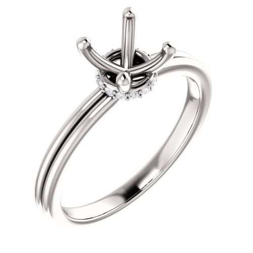 Accented Solitaire Engagement Ring (semi-set)