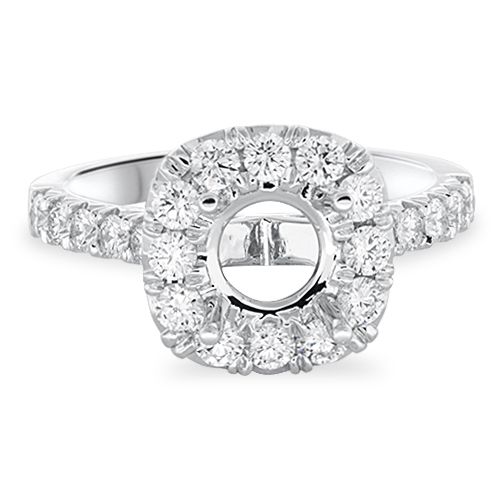 Classic Halo Engagement Ring Setting (semi-set)