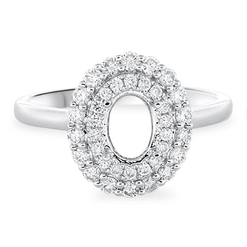 Oval Halo Engagement Ring Setting (semi-set)