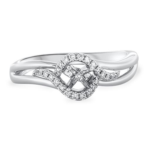 Petite Diamond Engagement Ring Setting (semi-set)