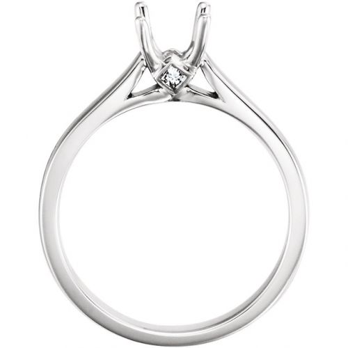 Accented Solitaire Engagement Ring (semi-set)