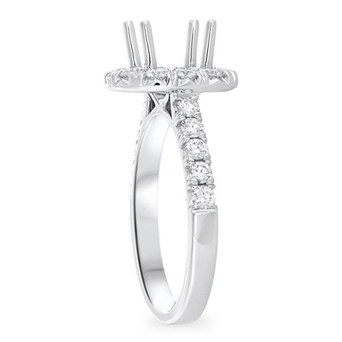 Baguette Diamond Accented Engagement Ring Setting (semi-set)