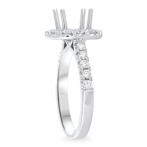 Classic Halo Engagement Ring Setting (semi-set)