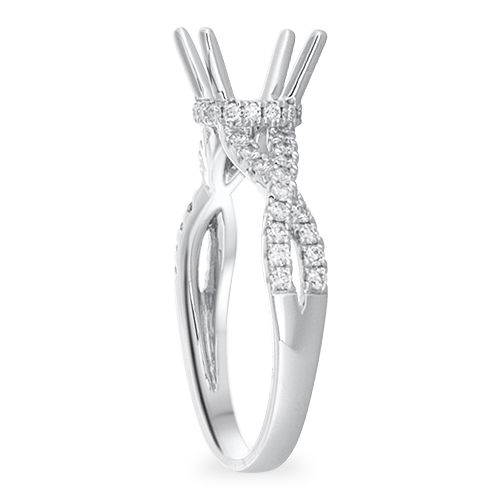 Pavé Twist Shank Engagement Ring Setting (semi-set)