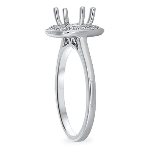 Square Halo Engagement Ring Setting (semi-set)