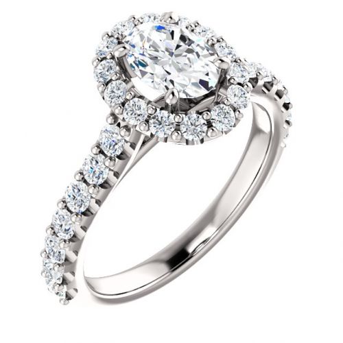 1.00ct Diamond Halo Engagement Ring