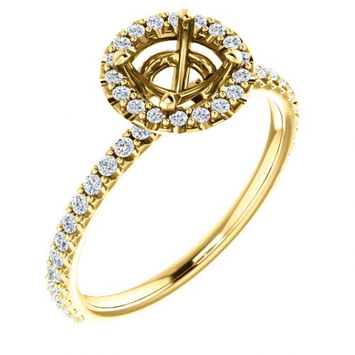 Diamond Halo Engagement Ring Setting (semi-set)