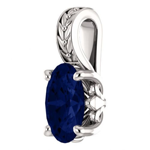Oval Blue Sapphire Pendant