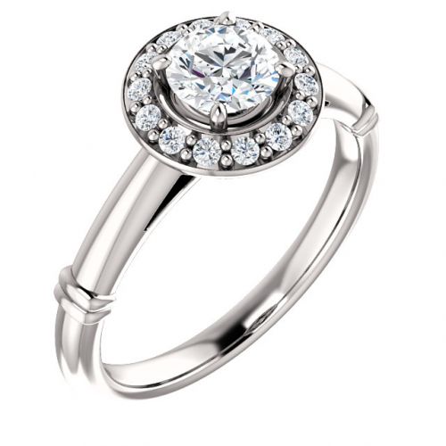 Halo Diamond Engagement Ring, 0.5ct