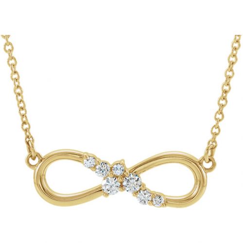 Infinity Inspired Diamond Bar Necklace