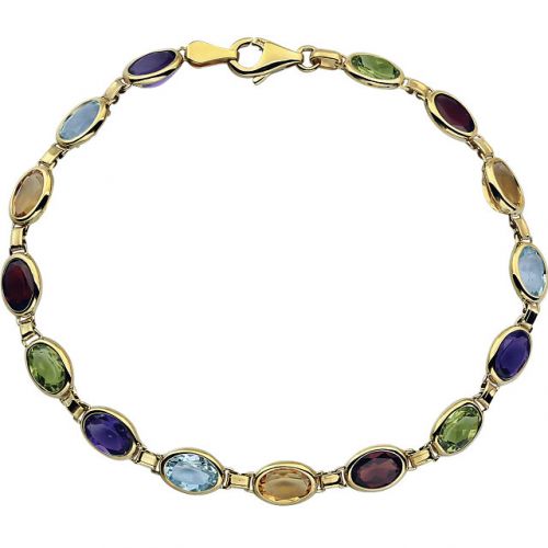 Bracelet with multi-colored gems