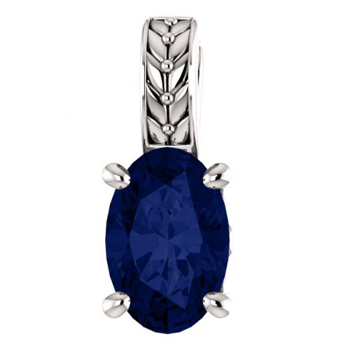 Oval Blue Sapphire Pendant