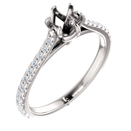 Pavé -set Engagement Ring Setting (semi-set)