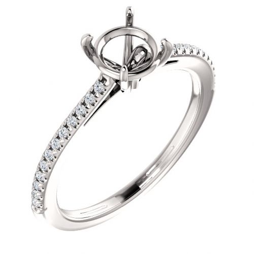 Pavé-set Engagement Ring Setting (semi-set)