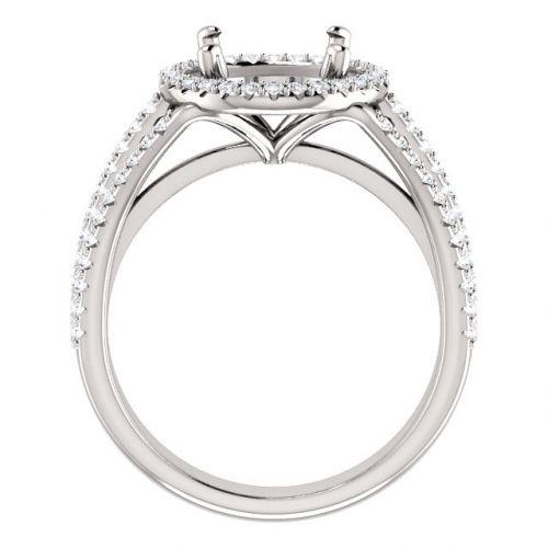 Accented Diamond Halo Engagement Ring Setting (semi-set)