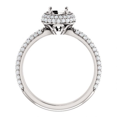 Classic Halo Engagement Ring Setting (semi-set)