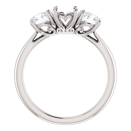 Three-stone Engagement Ring Setting (semi-set)