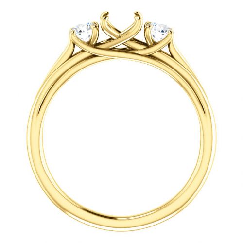 Three-stone Engagement Ring Setting (semi-set)