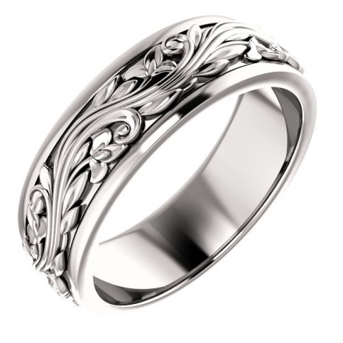 Sculptural Inspired Men's Wedding Band