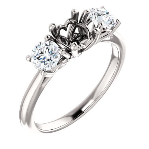 Three-stone Engagement Ring Setting (semi-set)