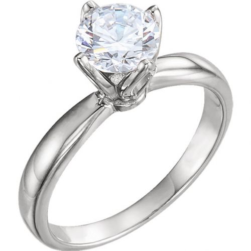 Tulip Set Diamond Engagement Ring, 0.50ct