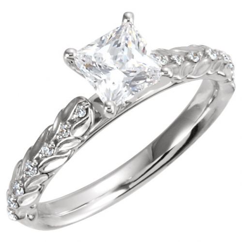 Vintage Inspired Diamond Engagement Ring, 1.00 cushion cut