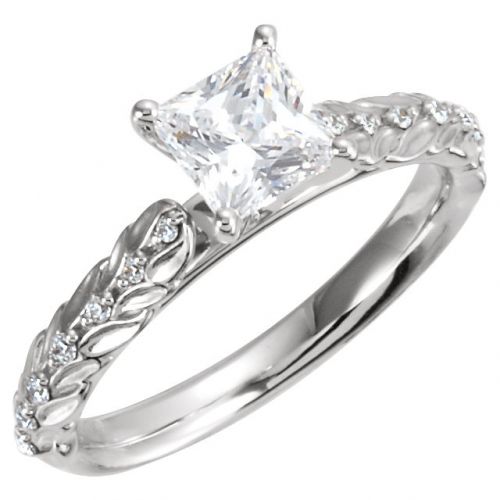 Vintage Inspired Diamond Engagement Ring, 1.00 Cushion Cut