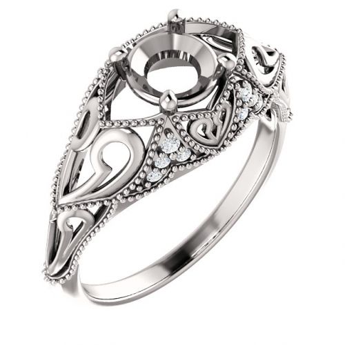 Vintage Inspired Engagement Ring (semi-set)