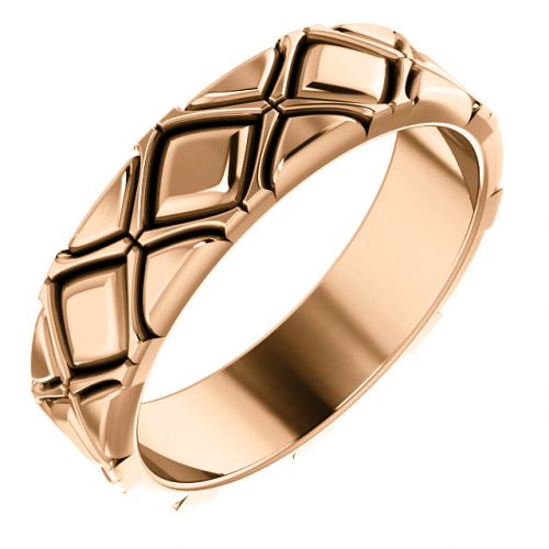 X- Pattern Quilted Men's Ring