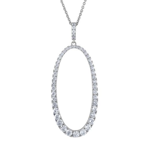 Graduated Diamonds Oval Pendant