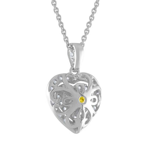 Lab-created Diamond Heart Pendant