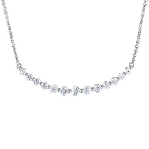 Graduated Diamonds Curve Necklace