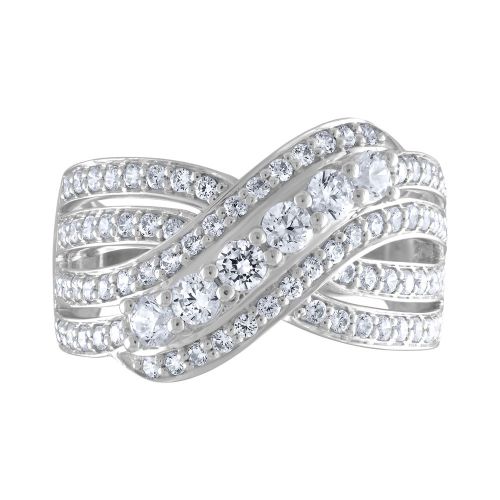 Bypass Split Shank Diamond Ring