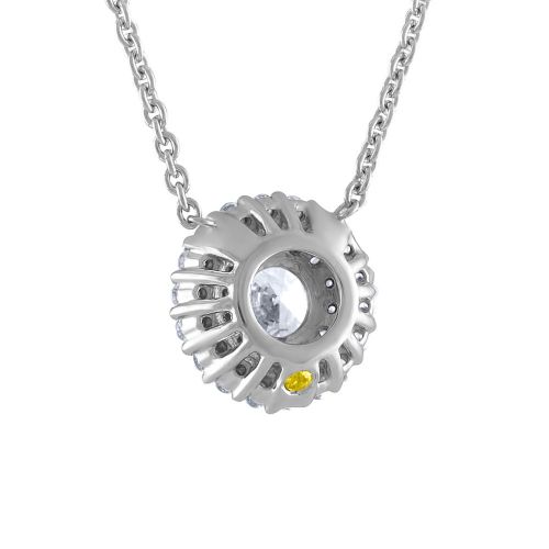 Diamond Halo Necklace, 0.62ct.tw