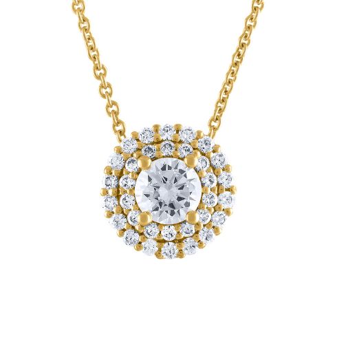 Diamond Double Halo Necklace