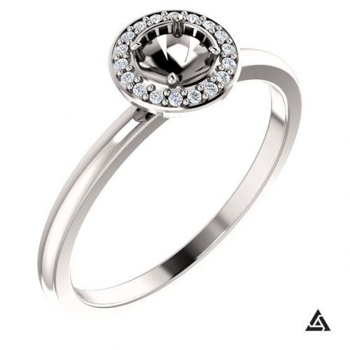 Halo Engagement Ring Setting (semi-set)