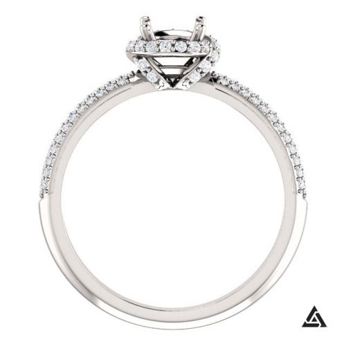 Halo Engagement Ring  Setting (semi-set)