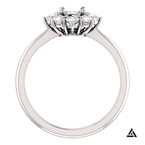 Round Diamond Halo Engagement Ring Mounting (semi-set)