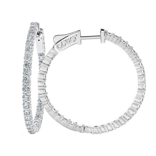 Diamond Hoop Earrings, 3.00ct.tw