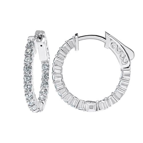 Diamond Hoop Earrings, 1.00ct.tw