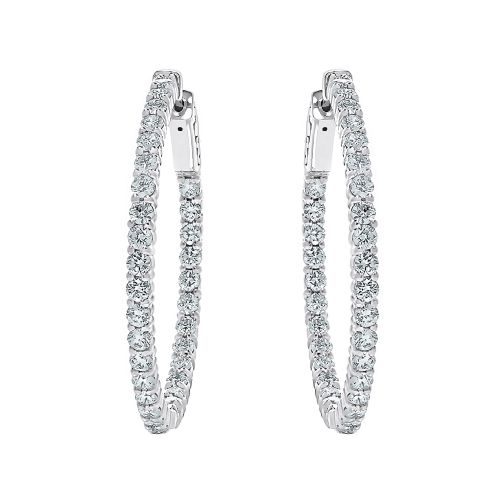 Diamond Hoop Earrings, 3.00ct.tw