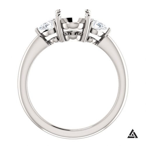 Three Stone Engagement Ring Setting (semi-set)