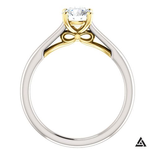 Two Tone Solitaire Engagement Ring With 0.75 Carat Diamond