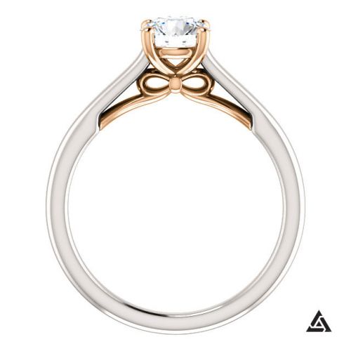 Two Tone Solitaire Engagement Ring With 0.75 Carat Diamond