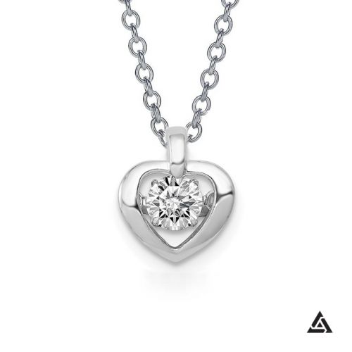 0.25 CT Diamond Heart Pendant and Chain