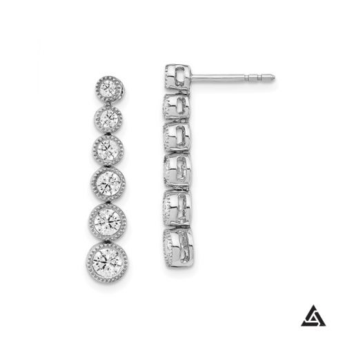 0.99 CTW Diamond Dangle Drop Earrings