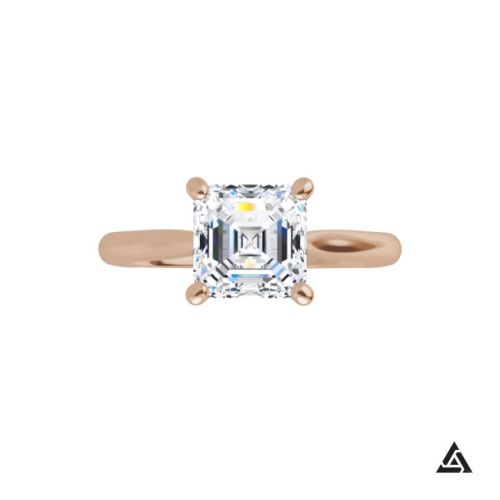 1.00-carat  Asscher Cut Diamond Solitaire Engagement Ring