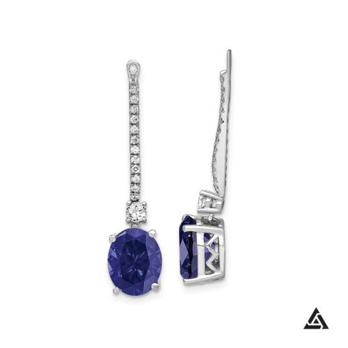 Diamond Accented Blue Sapphire Earrings